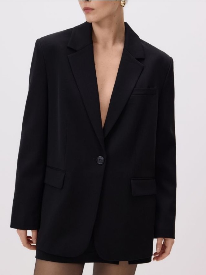 Jednorzędowa marynarka - czarny