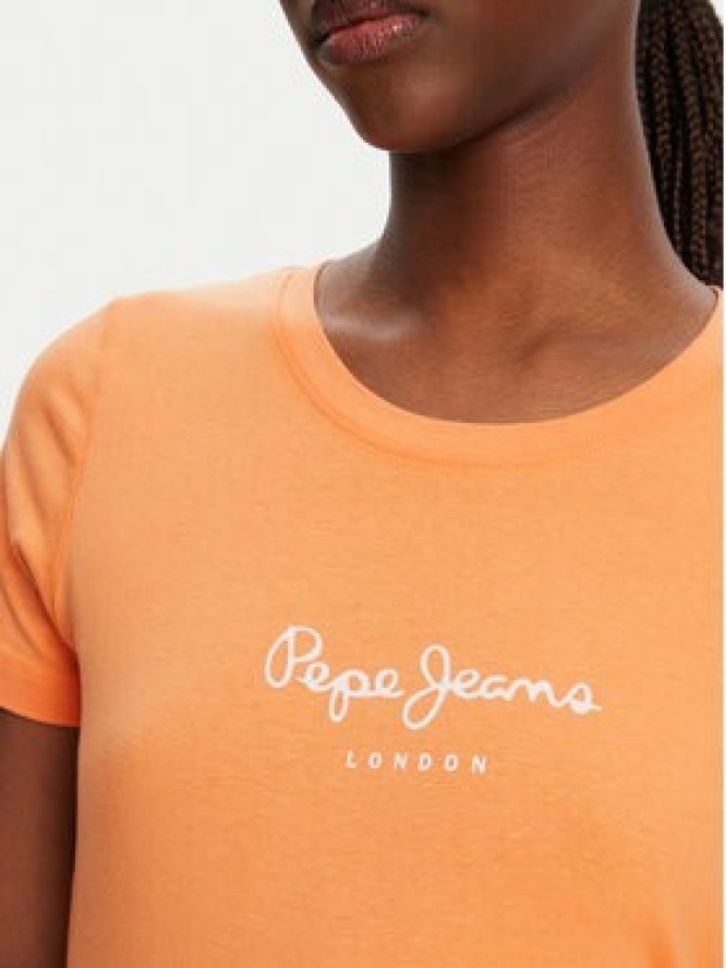 Pepe Jeans T-Shirt New Virginia PL505202 Pomarańczowy Slim Fit