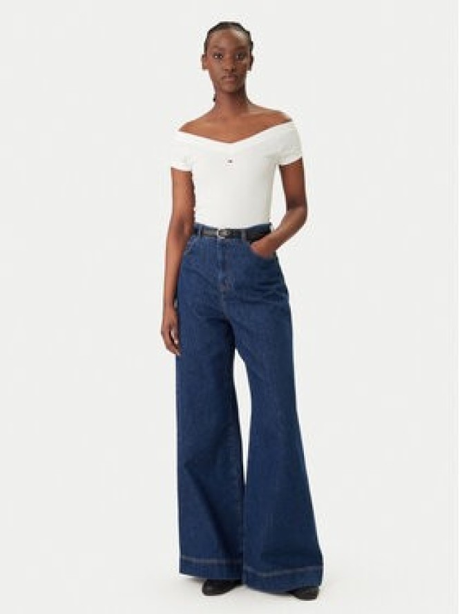 Tommy Jeans Bluzka DW0DW22265 Biały Slim Fit