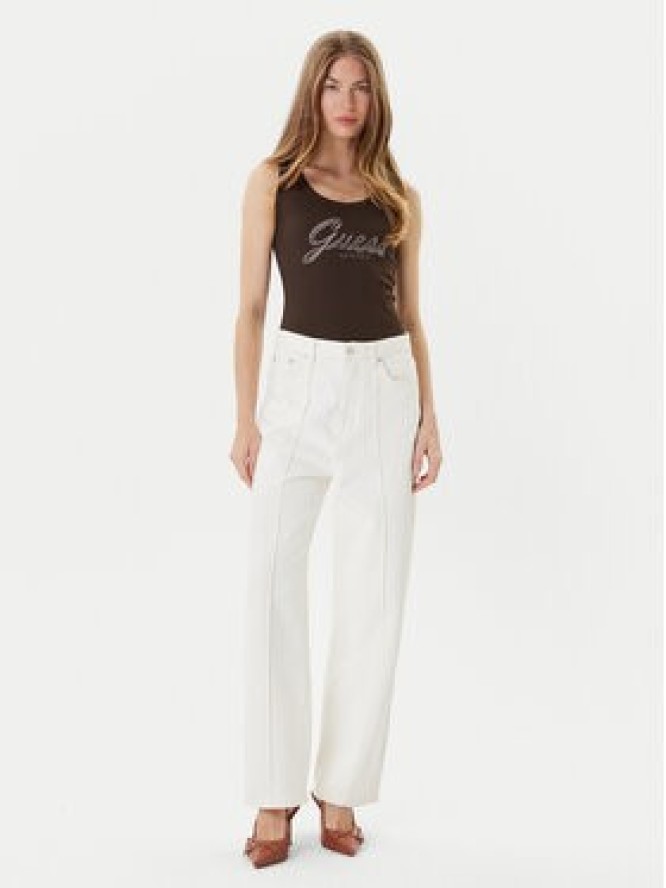 Guess Top W5YP00 KCXJ2 Brązowy Regular Fit