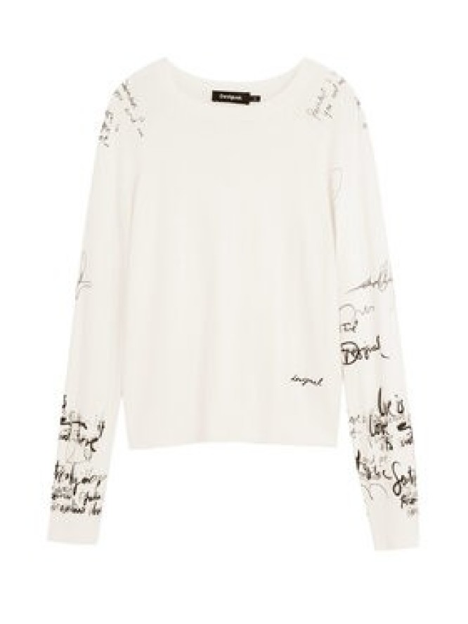 Desigual Sweter Marquette 26SWJF10 Écru Regular Fit