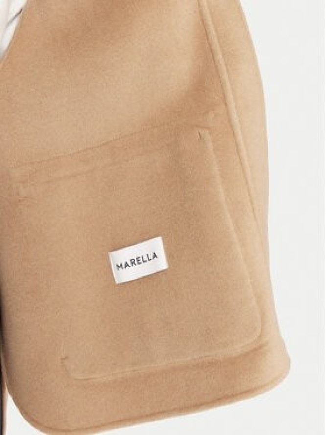 Marella Płaszcz wełniany Gettone 2523086011 Beżowy Loose Fit
