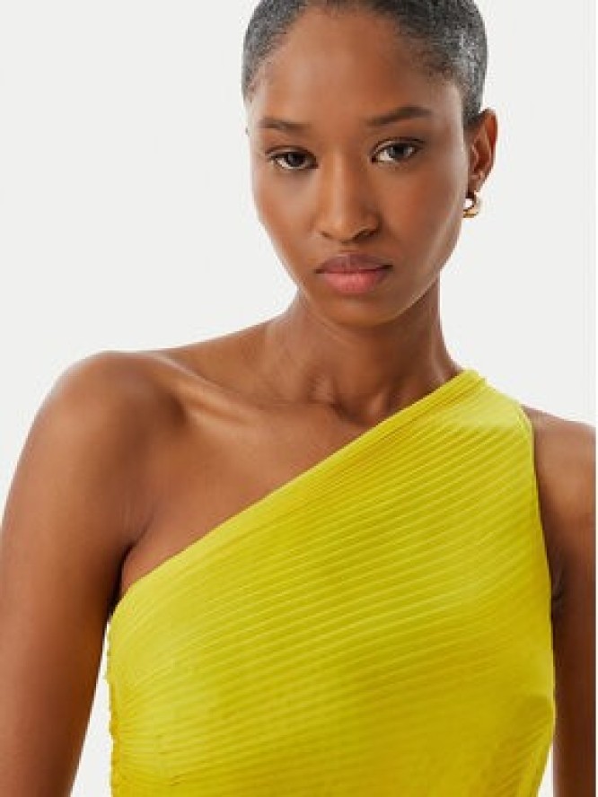 Simona Corsellini Sukienka koktajlowa P26CEAB11301 Żółty Slim Fit