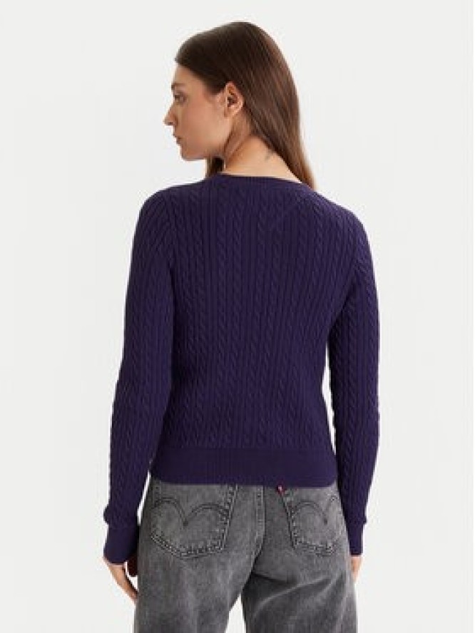 Tommy Jeans Sweter Cable Essential DW0DW22165 Fioletowy Regular Fit
