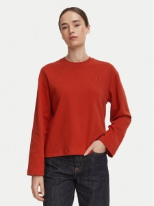 Tommy Hilfiger Bluzka WW0WW51740 Czerwony ciemny Relaxed Fit