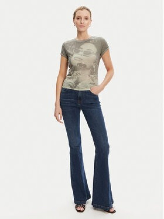 Guess T-Shirt W5YI36 KBYH0 Zielony Regular Fit