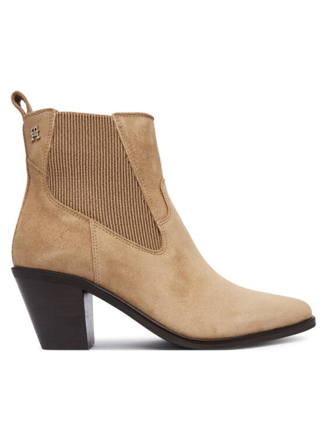 Tommy Hilfiger Botki Suede Western Chelsea Boot FW0FW09581 Beżowy