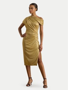 LAUREN RALPH LAUREN Sukienka koktajlowa 253P03414002 Złoty Slim Fit