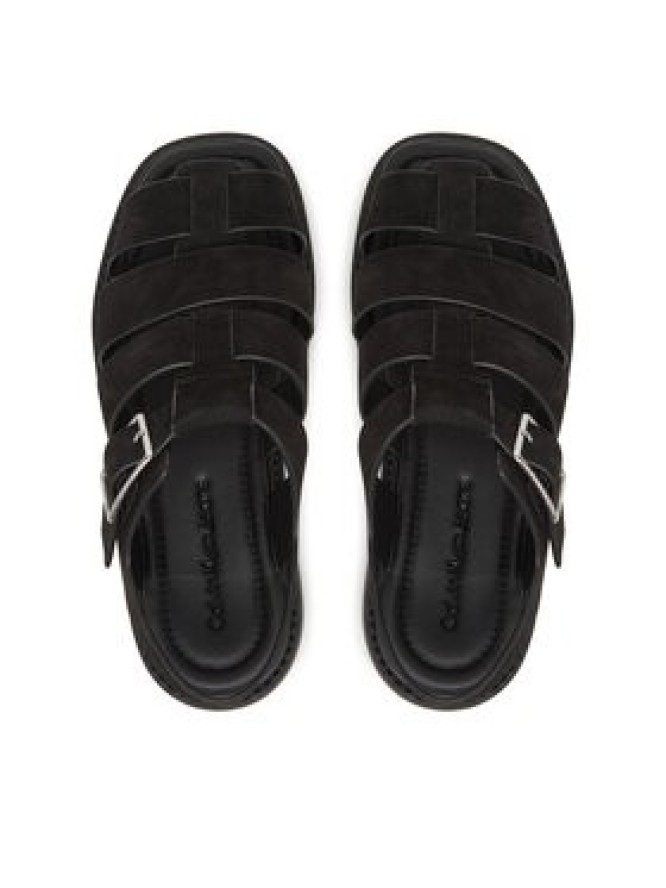 Calvin Klein Jeans Sandały Fisherman Hw Sandal Lth YW0YW01962 Czarny