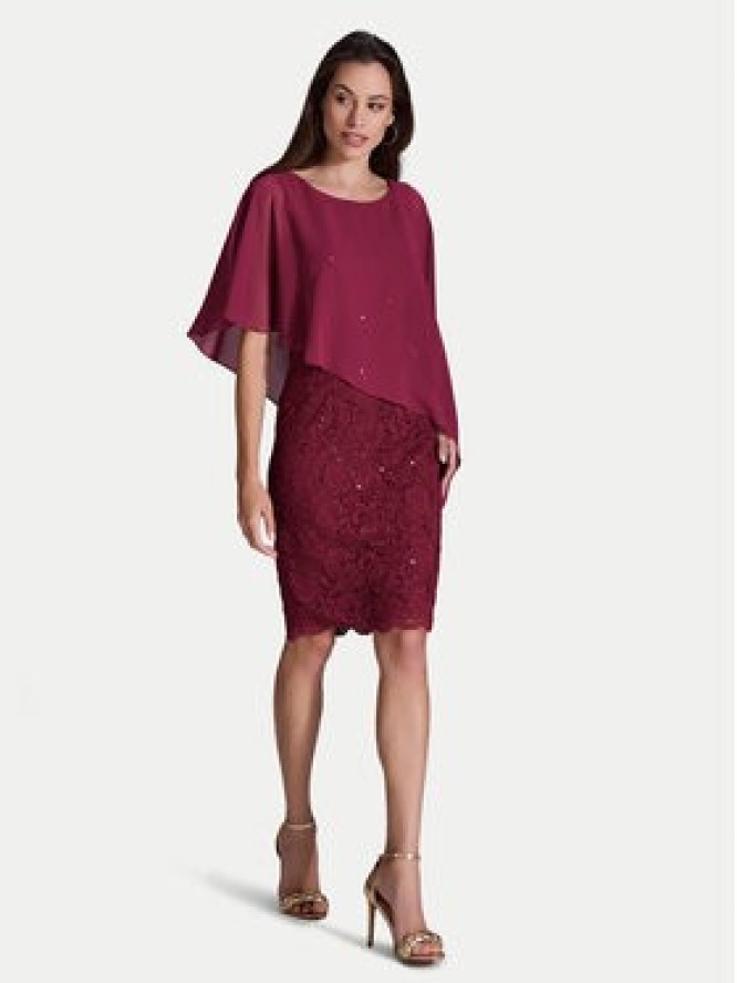 Swing Sukienka koktajlowa 77760410 Bordowy Regular Fit