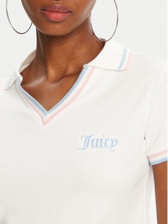 Juicy Couture Polo JCWCT225355 Biały Regular Fit