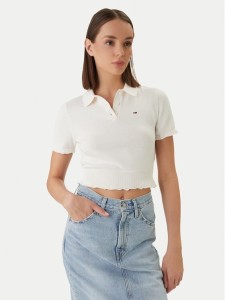 Tommy Jeans Polo DW0DW22597 Biały Slim Fit