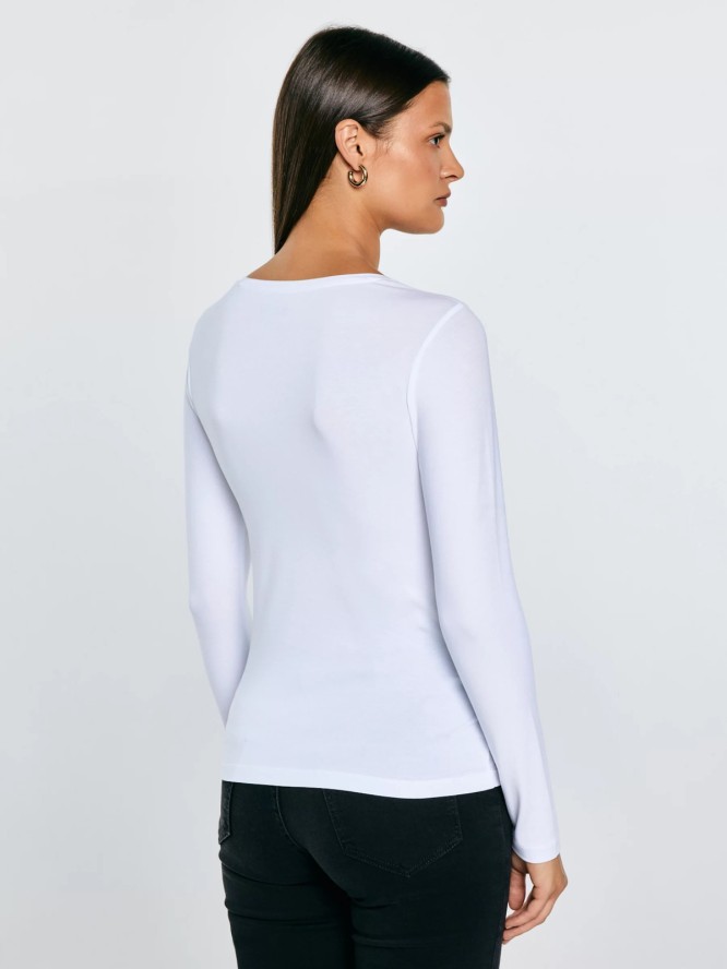 Bluzka damska z bawełny supima biała Supiclassicala 101