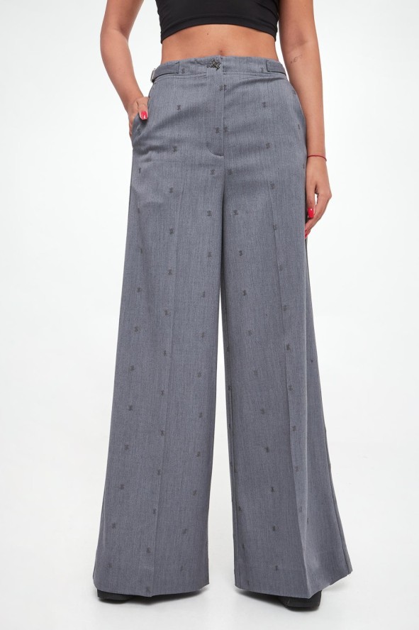 Spodnie damskie z haftem TWINSET ACTITUDE