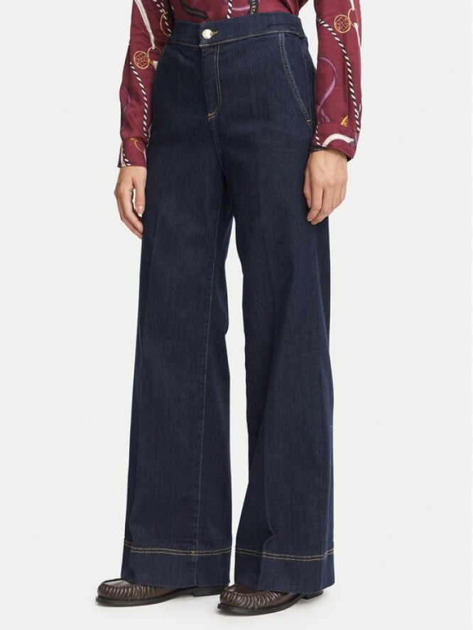 Marella Jeansy Emme by Marella Struzzo 2625186101 Granatowy Wide Leg