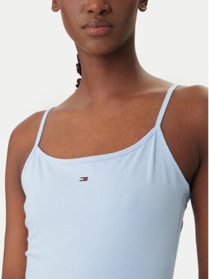 Tommy Jeans Top Essential DW0DW20675 Błękitny Slim Fit