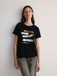 T-shirt z nadrukiem - czarny