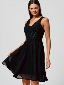 Sukienka mini rozkloszowana - czarny