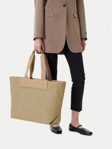 Calvin Klein Torebka Ck Raffia Large Shopper K60K613025 Beżowy