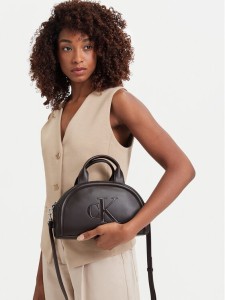 Calvin Klein Torebka Bold Ck Dome Crossbody LV04F3895G Brązowy ciemny