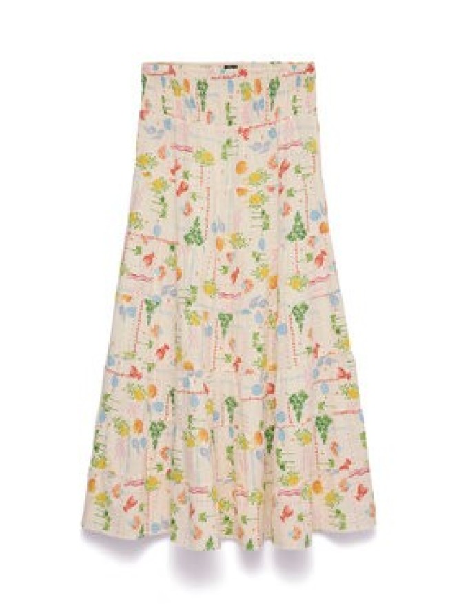Vero Moda Spódnica maxi Elena 10351018 Beżowy jasny Regular Fit