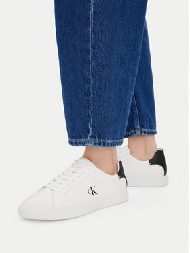 Calvin Klein Sneakersy Low Pro Cup Laceup Lth Moire HW0HW02845 Biały