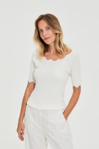 Dopasowany sweter biały