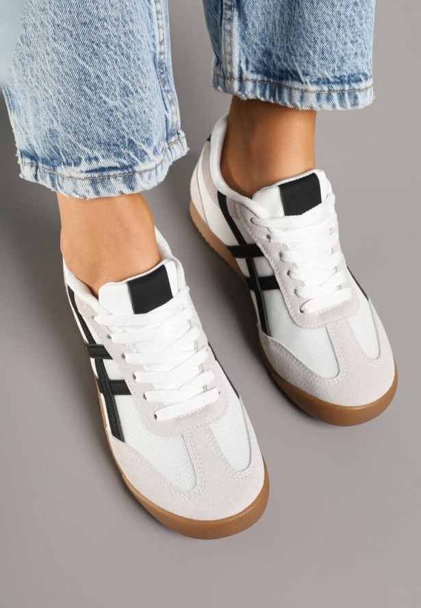 Biało-Czarne Sneakersy w Stylu Kultowych Tenisówek Ilissena