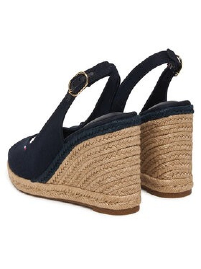 Tommy Hilfiger Espadryle Flag High Wedge Espad Slingback FW0FW09343 Granatowy