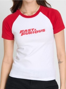 Koszulka z raglanowym rękawkiem Fast & Furious - biały