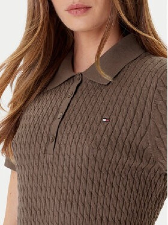 Tommy Hilfiger Sweter Fine WW0WW41474 Brązowy Regular Fit