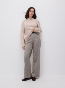 Spodnie z paskiem - brązowy