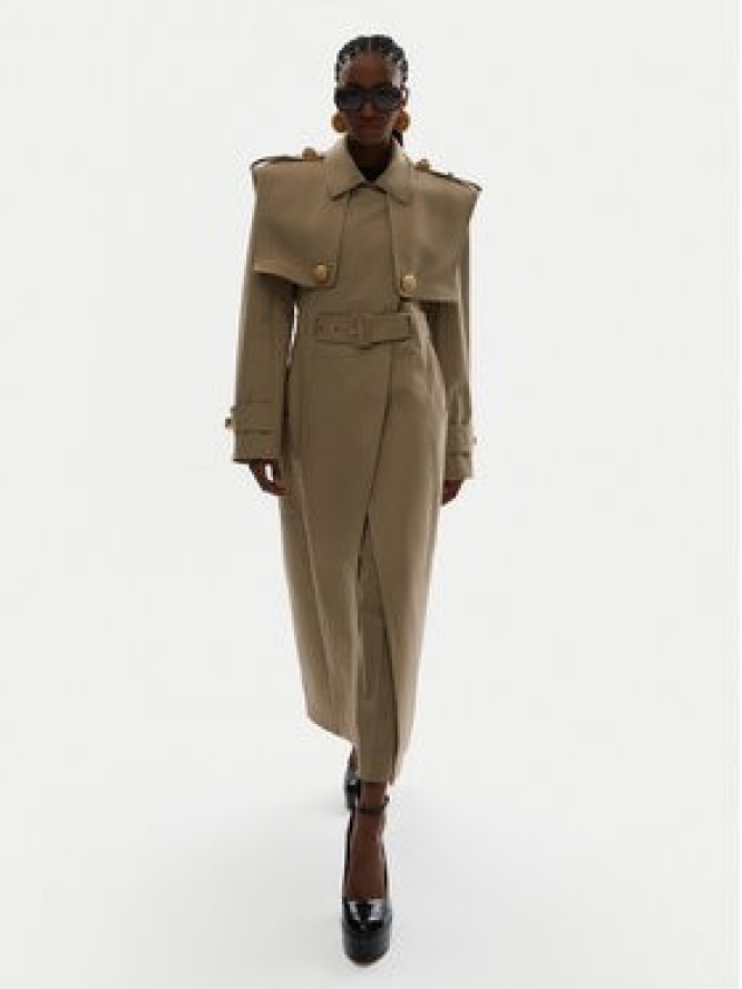 Balmain Trencz DF0TL155CF48 Beżowy Regular Fit