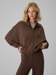 4F Bluza dresowa loose bez kaptura damska - brązowa S
