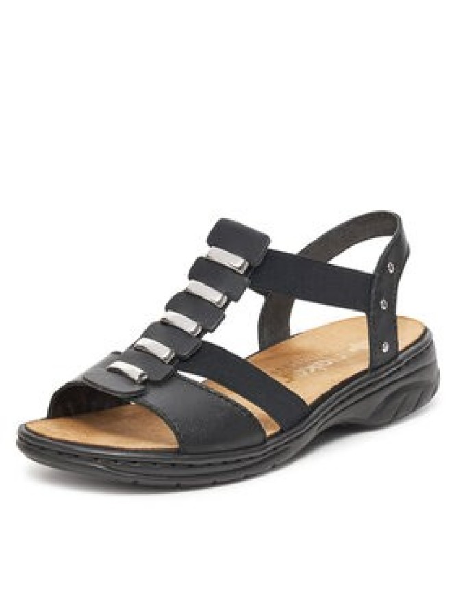 Rieker Sandały 64580-00 Czarny