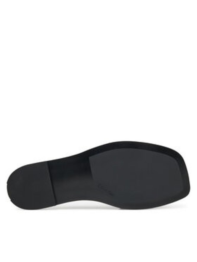 Calvin Klein Klapki Flat Slide W/Buckle - Lth HW0HW02490 Czarny