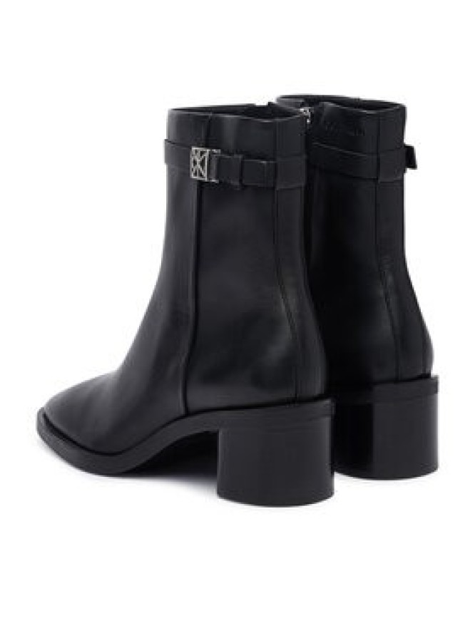 Calvin Klein Botki Block Heel Ank Boot Lth Hdw HW0HW03171 Czarny