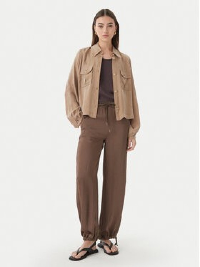 Marella Spodnie materiałowe Bronzo 2613131085 Brązowy Relaxed Fit