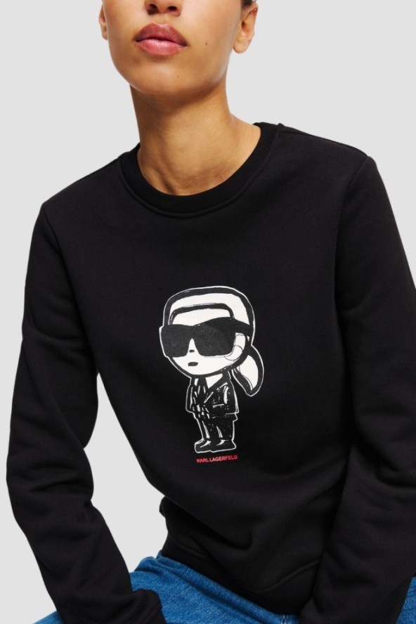 KARL LAGERFELD Czarna damska bluza Ikon Sketch, Rozmiar M