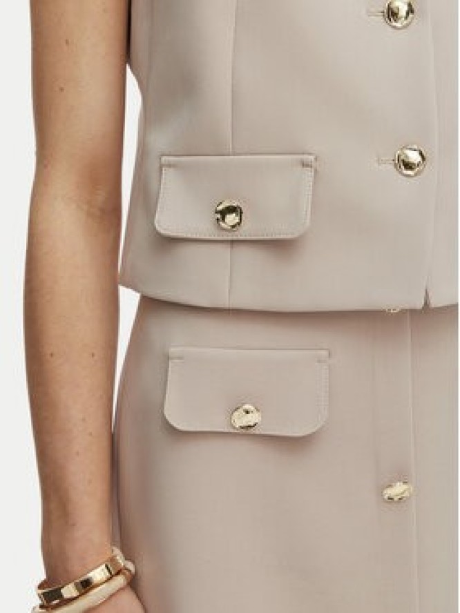 Rinascimento Kamizelka garniturowa CFC0128265003 Beżowy Slim Fit