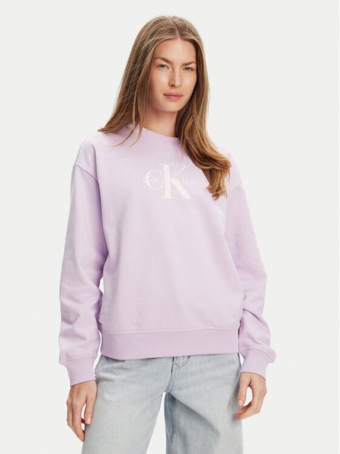 Calvin Klein Jeans Bluza Monologo LV047B234G Fioletowy Relaxed Fit