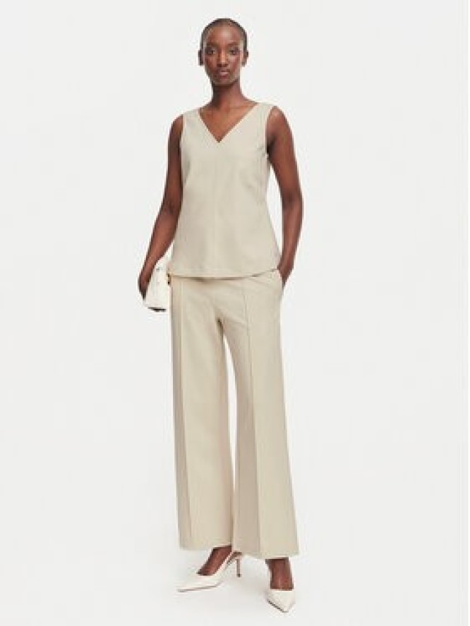 Calvin Klein Spodnie materiałowe LV044G210G Beżowy Wide Leg