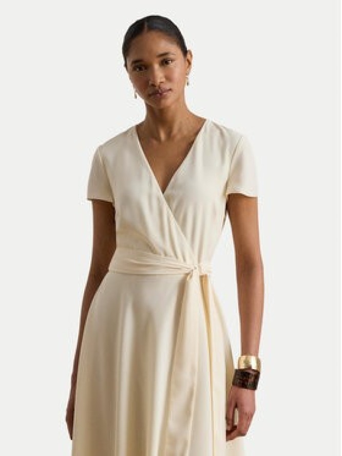LAUREN RALPH LAUREN Sukienka koktajlowa 200P13812005 Kremowy Regular Fit