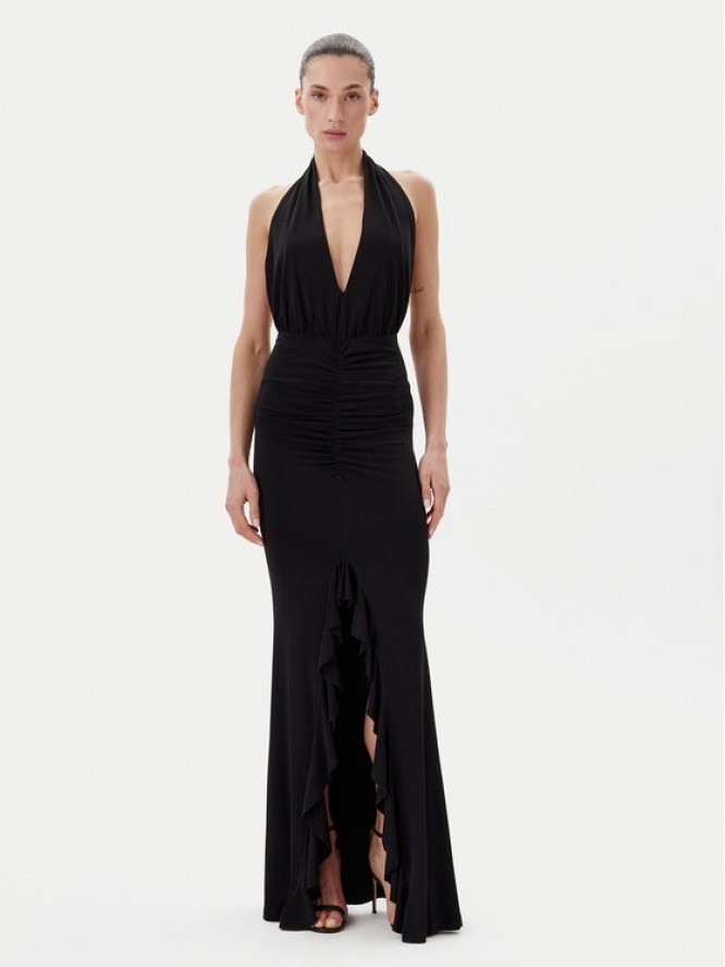 Eleh Sukienka wieczorowa ESS250194 Czarny Regular Fit