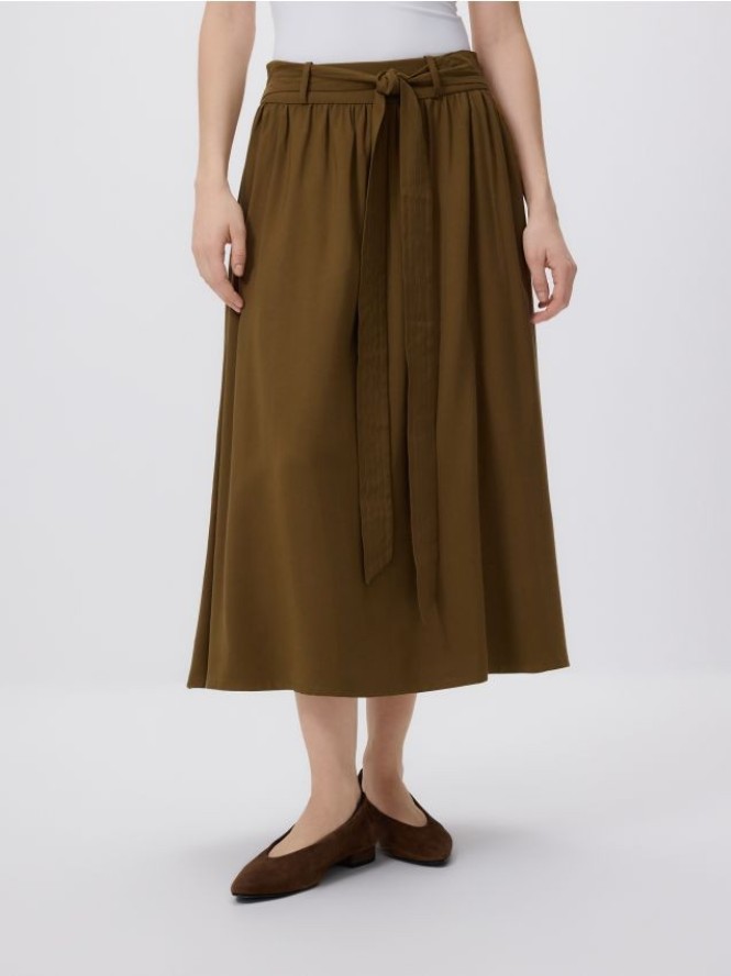 Spódnica z wiskozą - oliwkowy