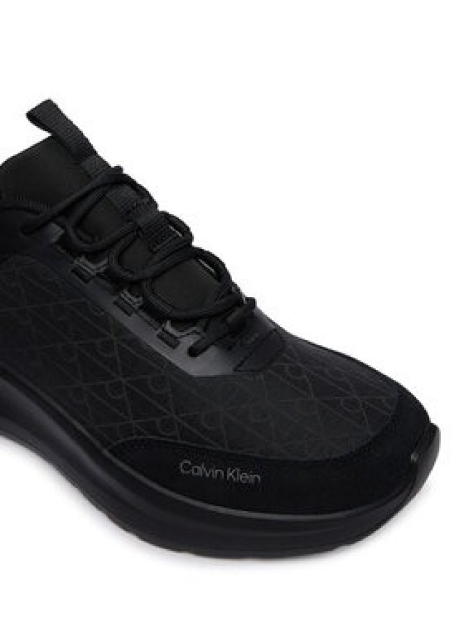 Calvin Klein Sneakersy Light Eva Runn Laceup Aop HW0HW03292 Czarny