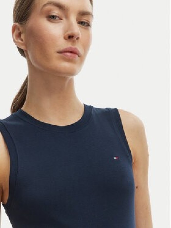 Tommy Hilfiger Top WW0WW47806 Granatowy Slim Fit