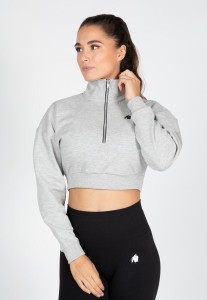 Ocala Cropped Bluza z zamkiem błyskawicznym do połowy - Szary