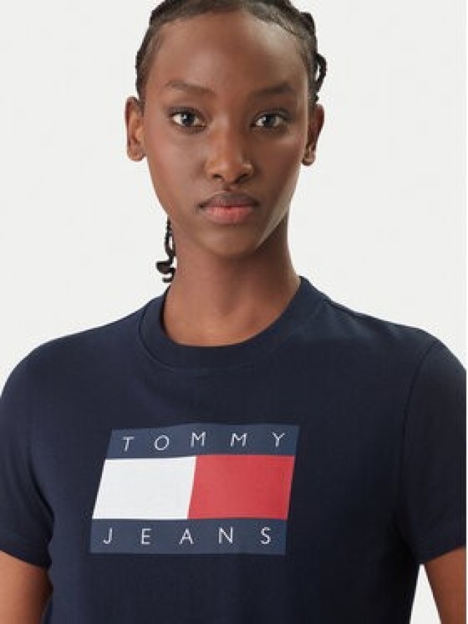 Tommy Jeans T-Shirt Flag DW0DW22562 Granatowy Regular Fit