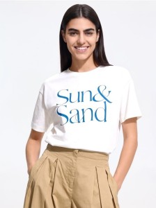 Bawełniany t-shirt z nadrukiem - biały